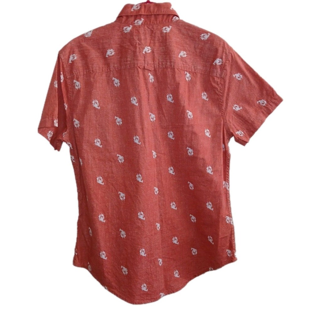 URBAN PIPELINE Mens S Lobster Graphic Button 100% Cotton Shirt Heathered Red - Picture 5 of 7